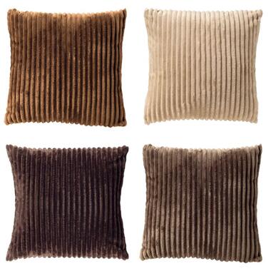 KUSSENSET - 4-delig - Corduroy Quartet - 45x45 cm - inclusief binnenkussens - br
