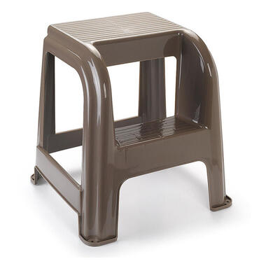 Plasticforte Opstapkrukje - 2 tredes - bruin - 45 cm
