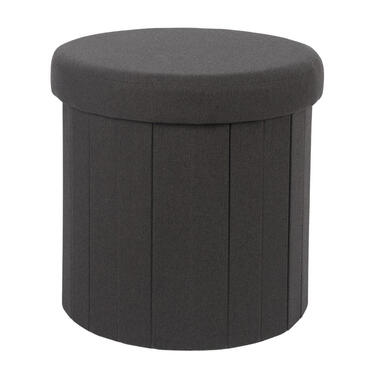 Home Deco Factory Poefje - opbergbox - zwart - 38 x 38cm