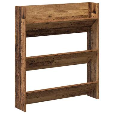 vidaXL - 3-laags Wandschoenenkast 9 paar - Oud hout - 80x18x90 cm