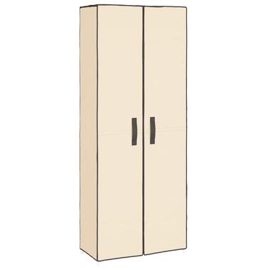 vidaXL - Schoenenkast met stoffen deuren - 18 paar - Crème - 60x30x166 cm