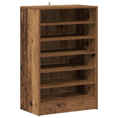 vidaXL - 6-laags Schoenenkast 12 paar - Oud hout - 60x35x92 cm