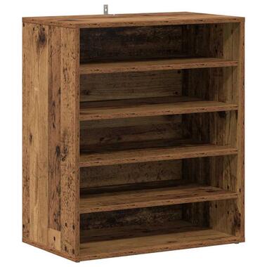 vidaXL - 5-laags Schoenenkast 10 paar - Oud hout - 60x35x70 cm