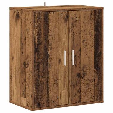 vidaXL - 5-laags Schoenenkast met 2 deuren 10 paar - Oud hout - 60x35x70 cm