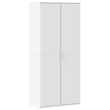 vidaXL - Hoge Schoenenkast met 7 planken en 2 deuren - Wit - 80x39x178 cm