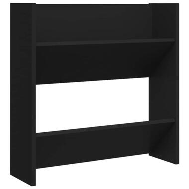 vidaXL - 2-laags Wandshoenenkast 4 paar - Zwart - Bewerkt hout - 60x18x60 cm