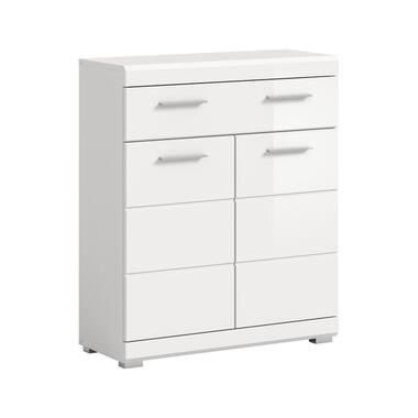 Hioshop Scout badkamerkast 2 deuren- 1 lade wit hoogglans- wit