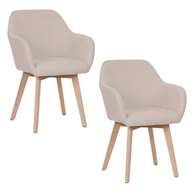 Housecraft Living Yala Eetkamerstoelen Off White/ Gebroken wit - Set van 2