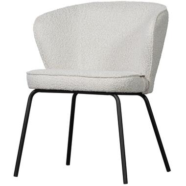 WOOOD Admit Eetkamerstoelen - Bouclé - Naturel - Set van 2