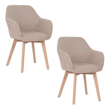 Housecraft Living Yala Eetkamerstoelen Beige - Set van 2