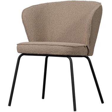 WOOOD Admit Eetkamerstoelen - Bouclé - Beige - Set van 2