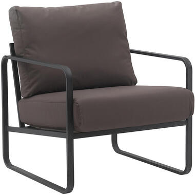 CLP Lounger Manea zwart Frame - Kunstleer - bruin