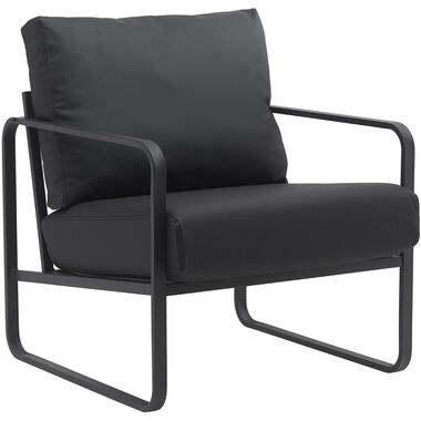 CLP Lounger Manea zwart Frame - Kunstleer - zwart
