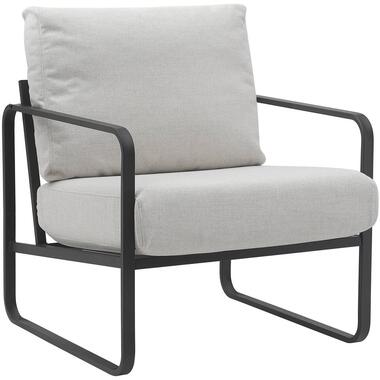 CLP Lounger Manea zwart Frame - Stof - creme