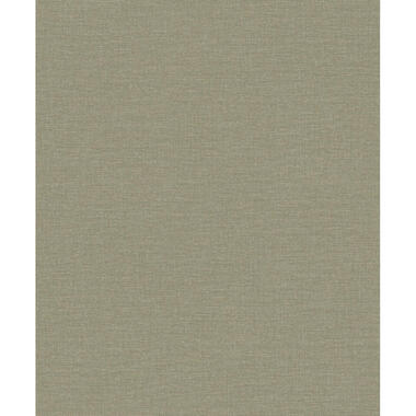 Dutch Wallcoverings Vliesbehang Linen & Textures uni - groen - 10,05m x 53cm