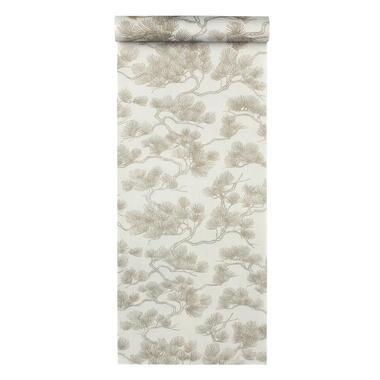 Dutch Wallcoverings Vliesbehang Wall Fabric pine tree - wit - 10,05m x 53cm