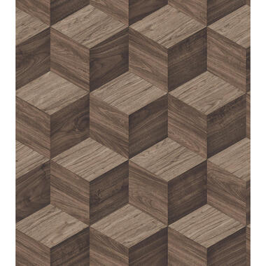 Dutch Wallcoverings Vliesbehang Renaissance natural cube - bruin - 10,05m x 53cm