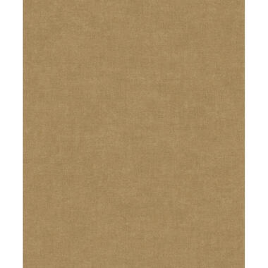 Dutch Wallcoverings Vliesbehang Linen & Textures uni - toffee - 10,05m x 53cm