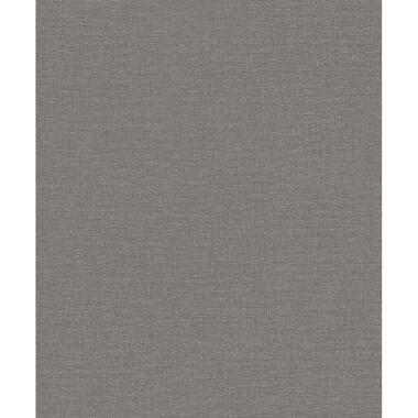 Dutch Wallcoverings Vliesbehang Linen & Textures uni - grijs - 10,05m x 53cm