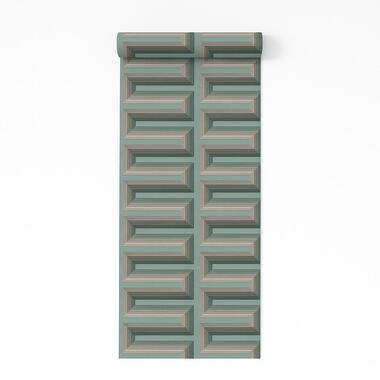 Dutch Wallcoverings Vliesbehang Renaissance Grecian key - aqua - 10,05m x 53cm