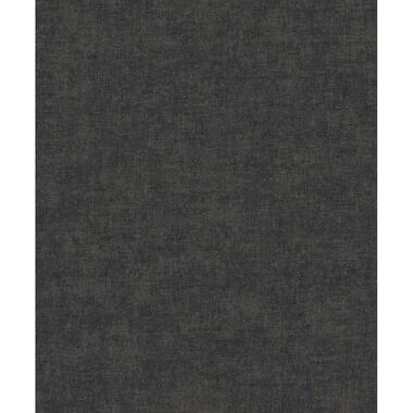 Dutch Wallcoverings Vliesbehang Linen & Textures uni - blackgold - 10,05m x 53cm