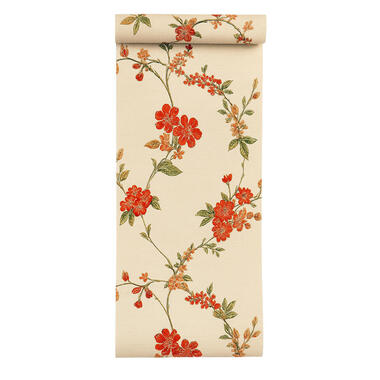 Dutch Wallcoverings Vliesbehang Fabric Touch flower - rood - 10,05m x 53cm