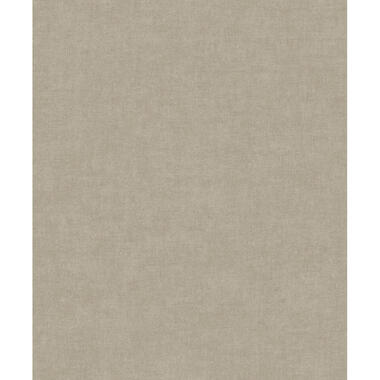 Dutch Wallcoverings Vliesbehang Linen & Textures uni - taupe - 10,05m x 53cm