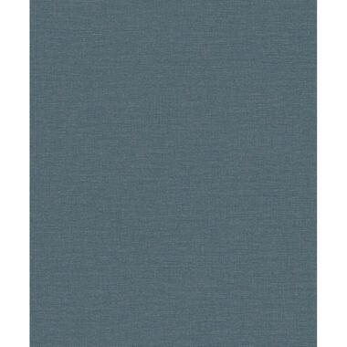 Dutch Wallcoverings Vliesbehang Linen & Textures uni - blauw - 10,05m x 53cm