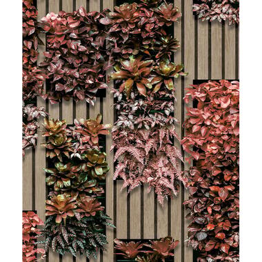 Dutch Wallcoverings Vliesbehang Artifice planken/planten - beige/grn - 10mx53cm