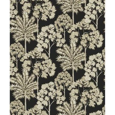 Dutch Wallcoverings Vliesbehang Arcadia palm forest - zwart - 10,05m x 53cm