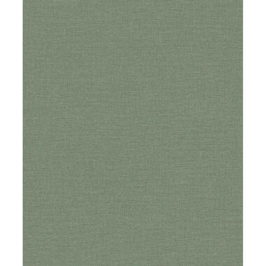 Dutch Wallcoverings Vliesbehang Linen & Textures uni - groen - 10,05m x 53cm