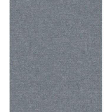 Dutch Wallcoverings Vliesbehang Linen & Textures uni - blauw - 10,05m x 53cm