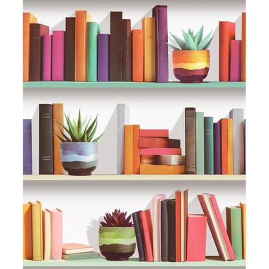 Dutch Wallcoverings Vliesbehang Artifice boeken/planken - grijs - 10,05m x 53cm