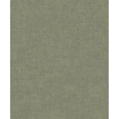 Dutch Wallcoverings Vliesbehang Linen & Textures uni - groen - 10,05m x 53cm