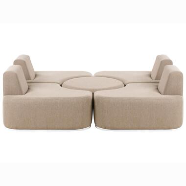 FABRO - Loungeset voor 4 - Beige - Polyester