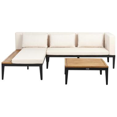 BRACCIANO - Loungeset 3-zits - Lichtbeige - Gecertificeerd acaciahout