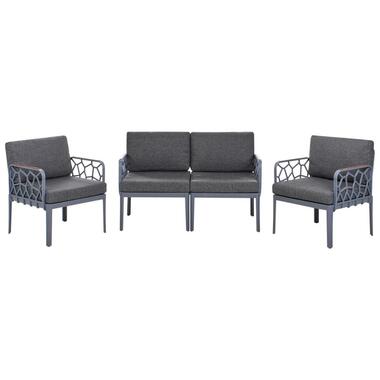 ERICHE - Loungeset 4-zits - Donkergrijs - Polypropyleen