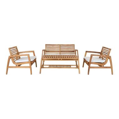Hioshop Sanna loungeset incl kussens teak