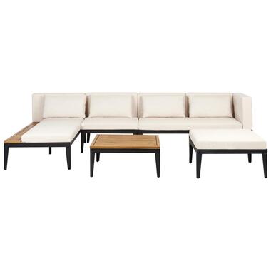 BRACCIANO - Loungeset 4-zits met ottomaan - Lichtbeige - Acaciahout