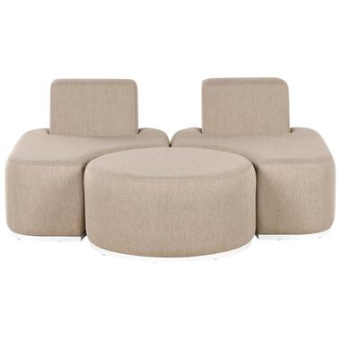 FABRO - Loungeset voor 2 - Beige - Polyester