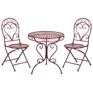 ALBINIA - Bistroset voor 2 - Bordeaux - Metaal