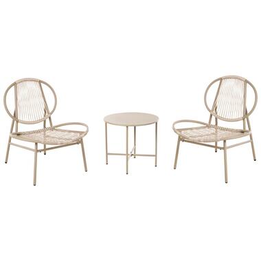OVARO - Bistroset - Beige - PE rotan