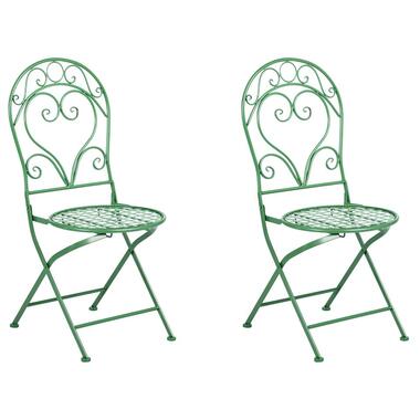 ALBINIA - Tuinstoel set van 2 - Groen - Metaal