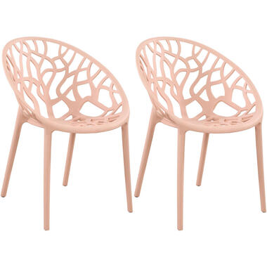 CLP Set van 2 Tuinstoel Hope Kunststof - roze