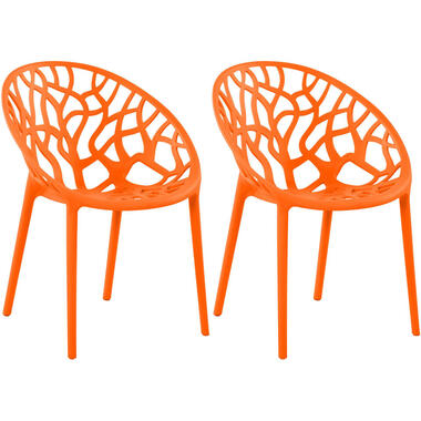 CLP Set van 2 Tuinstoel Hope Kunststof - oranje