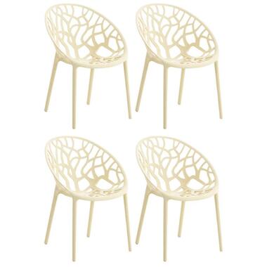 CLP Set van 4 Tuinstoel Hope Kunststof - creme