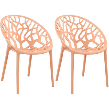 CLP Set van 2 Tuinstoel Hope Kunststof - perzik