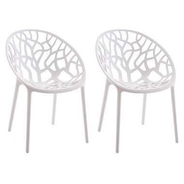 CLP Set van 2 Tuinstoel Hope Kunststof - wit