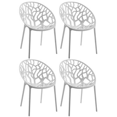 CLP Set van 4 Tuinstoel Hope Kunststof - licht grijs