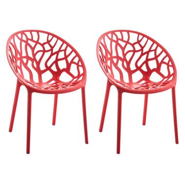 CLP Set van 2 Tuinstoel Hope Kunststof - rood